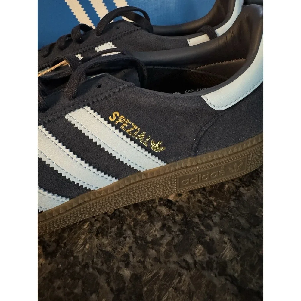 adidas Handball Spezial J Collegiate Navy Clear‎ Sky IH8011 Shoes Sneaker Sz 7